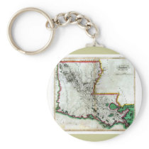 Old 1814 Louisiana Map Key Chain