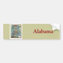 Old 1826 Alabama Map Bumper Sticker
