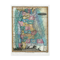 Old 1826 Alabama Map Post Cards