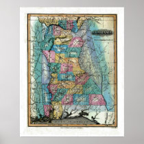 Old 1826 Alabama Map Print
