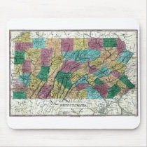 Old 1829 Pennsylvania Map mousepads by TheFlagStore Old 1829 Pennsylvania Map mousepads
