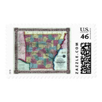 Old 1854 Arkansas Map Postage