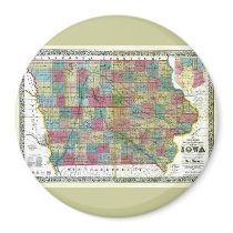 Old 1856 Iowa Map magnets by TheFlagStore Old 1856 Iowa Map magnets