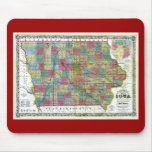 Old 1856 Iowa Map mousepads