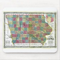 Old 1856 Iowa Map Mouse Mats