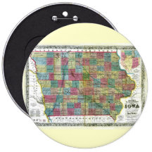 Old 1856 Iowa Map Pins