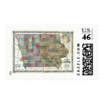 Old 1856 Iowa Map Stamps