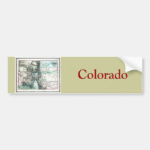 Old 1862 Colorado Map Bumper Sticker