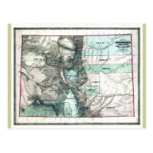 Old 1862 Colorado Map Postcards