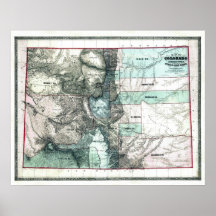 Old 1862 Colorado Map Print