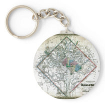 Old 1862 Washington District of Columbia Map Keychains