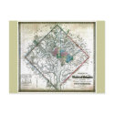 Old 1862 Washington District of Columbia Map postcards by TheFlagStore Old 1862 Washington District of Columbia Map postcards