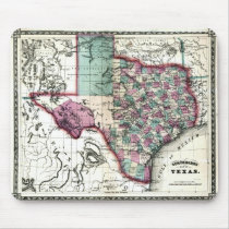 Old 1866 Texas Map Mouse Pads