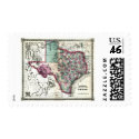 Old 1866 Texas Map postage