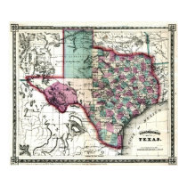 Old 1866 Texas Map posters