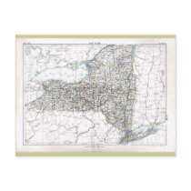 Old 1884 New York Map postcards