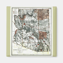 Old 1887 Territory of Arizona Map Refrigerator Magnet