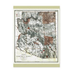 Old 1887 Territory of Arizona Map Postcard