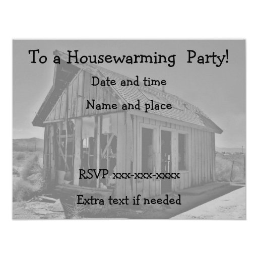 Old abandoned and detroyed shack invitations