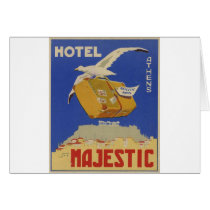 Old Advert Athens Greece Hotel Majestic Card