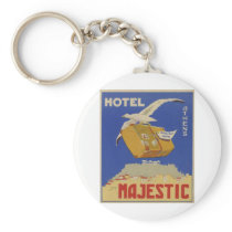 Old Advert Athens Greece Hotel Majestic Keychain