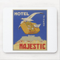 Old Advert Athens Greece Hotel Majestic Mouse Pad