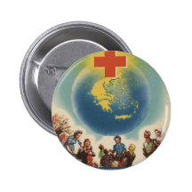 Old Advert Greece Greek Red Cross Pinback Buttons