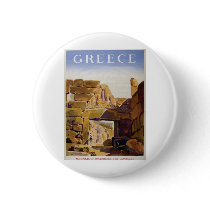Old Advert Greece Mycenae Gate Of Lionesses Pinback Buttons