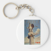 Old Advert TWA Greece Key Chain
