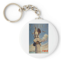 Old Advert TWA Greece Key Chain