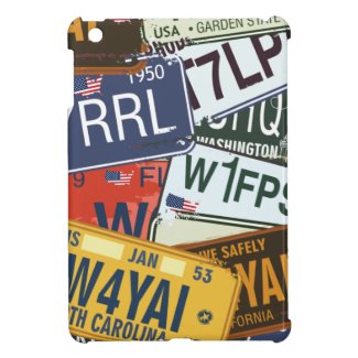 Old American Car Licence Plates iPad Mini Case