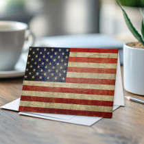 Old American Flag Card