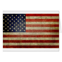 Old American Flag Card
