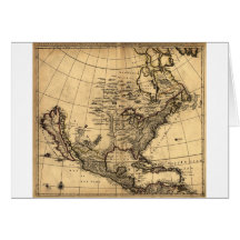 Old American Map Greeting Card