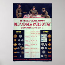 Old and new rates of pay WWI Print