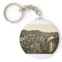 Old and new roads, Carlsbad, Bohemia, Austro-Hunga Key Chain
