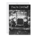 Old Antique Classic Car Retirement Invitation