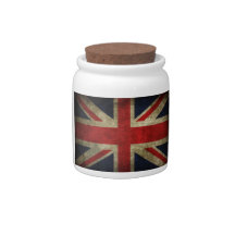 Old Antique UK British Union Jack Flag Candy Dish