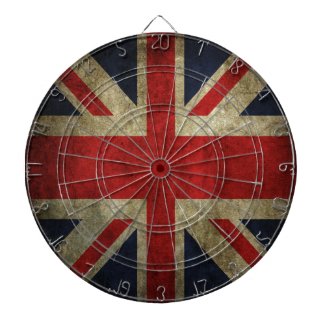 Old Antique UK British Union Jack Flag Dart Board