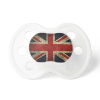 Old Antique UK British Union Jack Flag Baby Pacifier