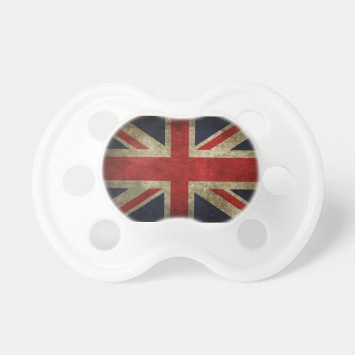 Old Antique UK British Union Jack Flag Pacifier Zazzle