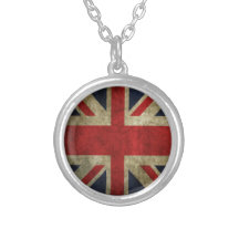 Old Antique UK British Union Jack Flag Pendant