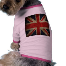 Old Antique UK British Union Jack Flag Pet Tee