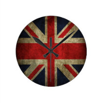 Old Antique UK British Union Jack Flag wall clocks