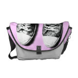 old athletic shoes pink bag commuter bag