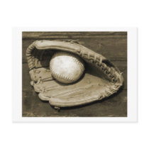 Old Baeball Mit and Ball postcards by pacificsportsgifts Old Baeball Mit and Ball postcards
