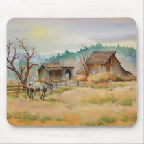 OLD BARN & APPALOOSA by SHARON SHARPE mousepads