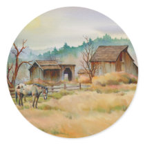 OLD BARN & APPALOOSA by SHARON SHARPE stickers by sharonsharpe OLD BARN & APPALOOSA by SHARON SHARPE stickers