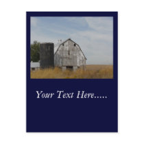 OLD BARN postard template postcards