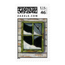 OLD BARN WINDOWS STAMP